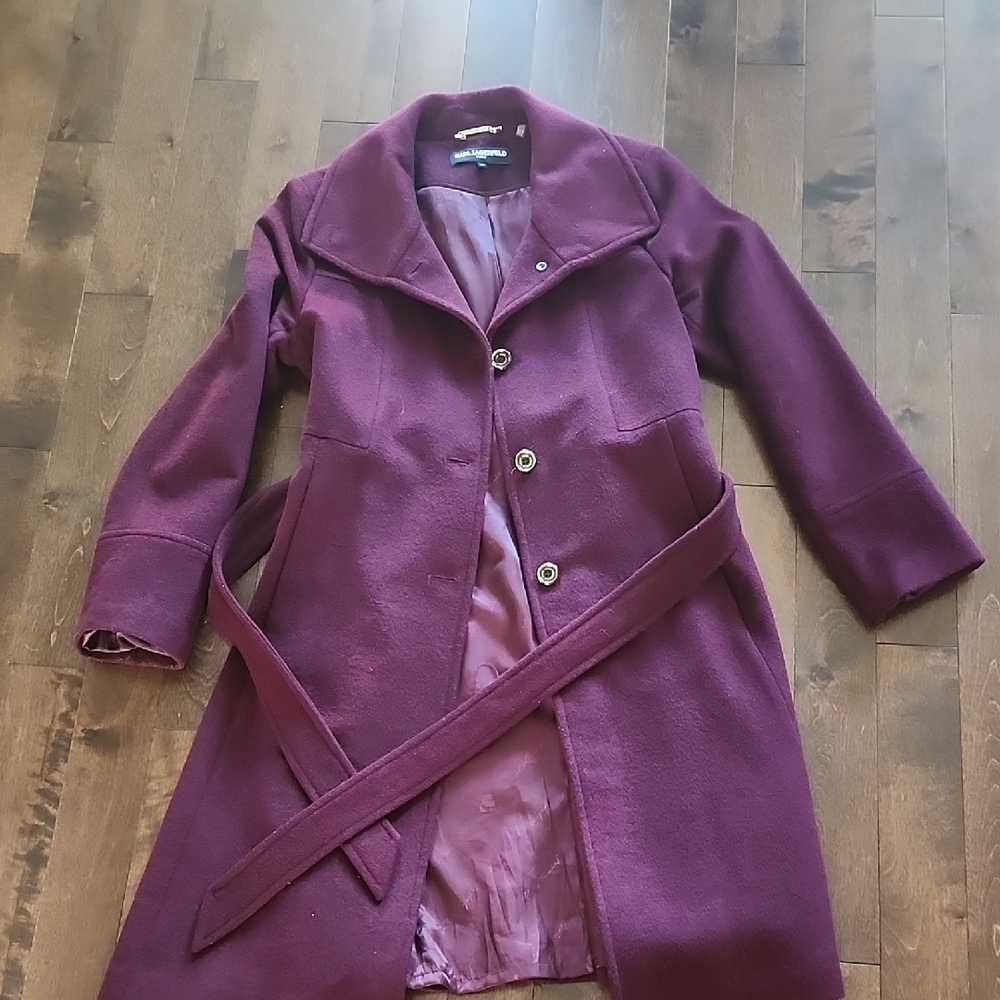 Karl Lagerfeld Plum Trench Coat